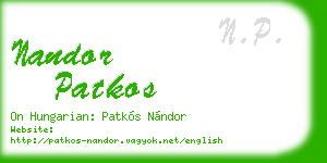 nandor patkos business card