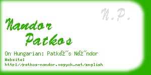 nandor patkos business card